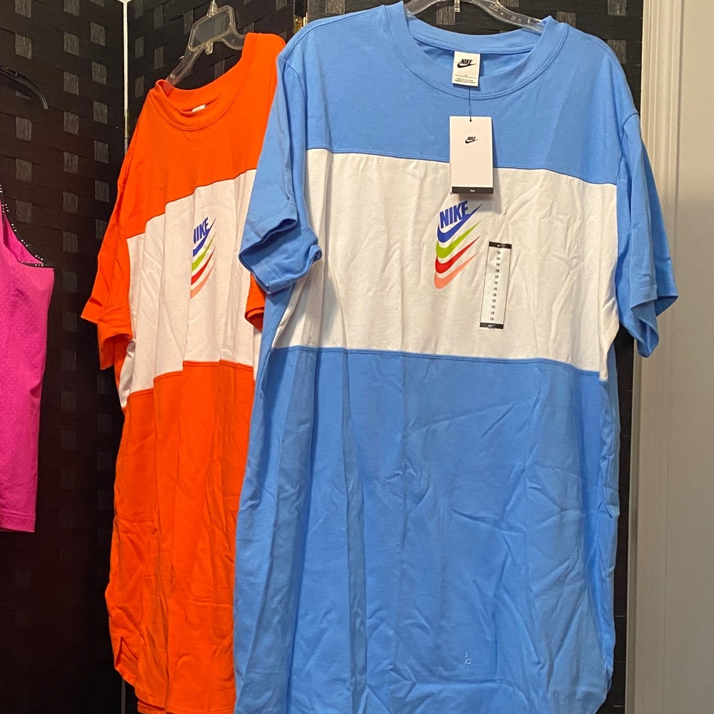 Nike Blue and Orange Colorblock T-Shirts dresses for $25.00